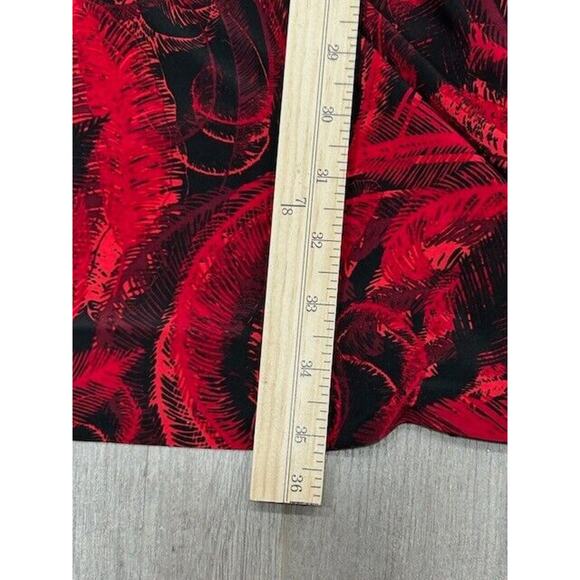 Norma Kamali Womens Dress Printed Faux Wrap Ruched Side Long Sleeve Red Size M - Picture 9 of 9